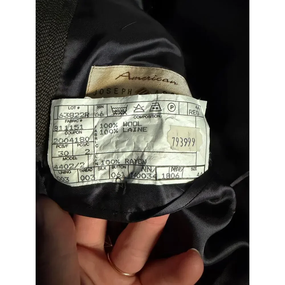 Joseph Abboud Suit 100% Wool 44 Jacket, 38x33 Pants